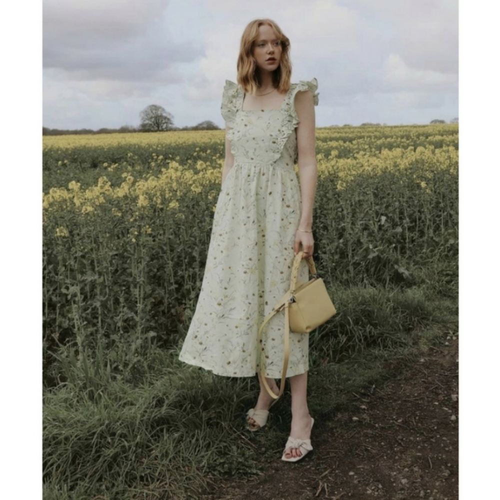 H&M Wildflower Collection Floral Poplin Dress